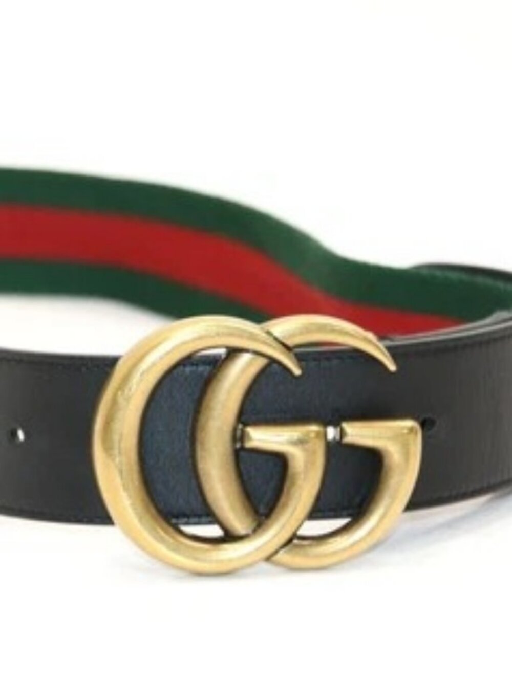 Gucci GG Marmont Web Belt Canvas Leather Size 70X30 - Green/Red/Black/Gold
